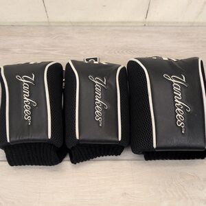 Set Of 3 MLB New York Yankees Golf Club  Headcovers Driver, 3 Wood & X